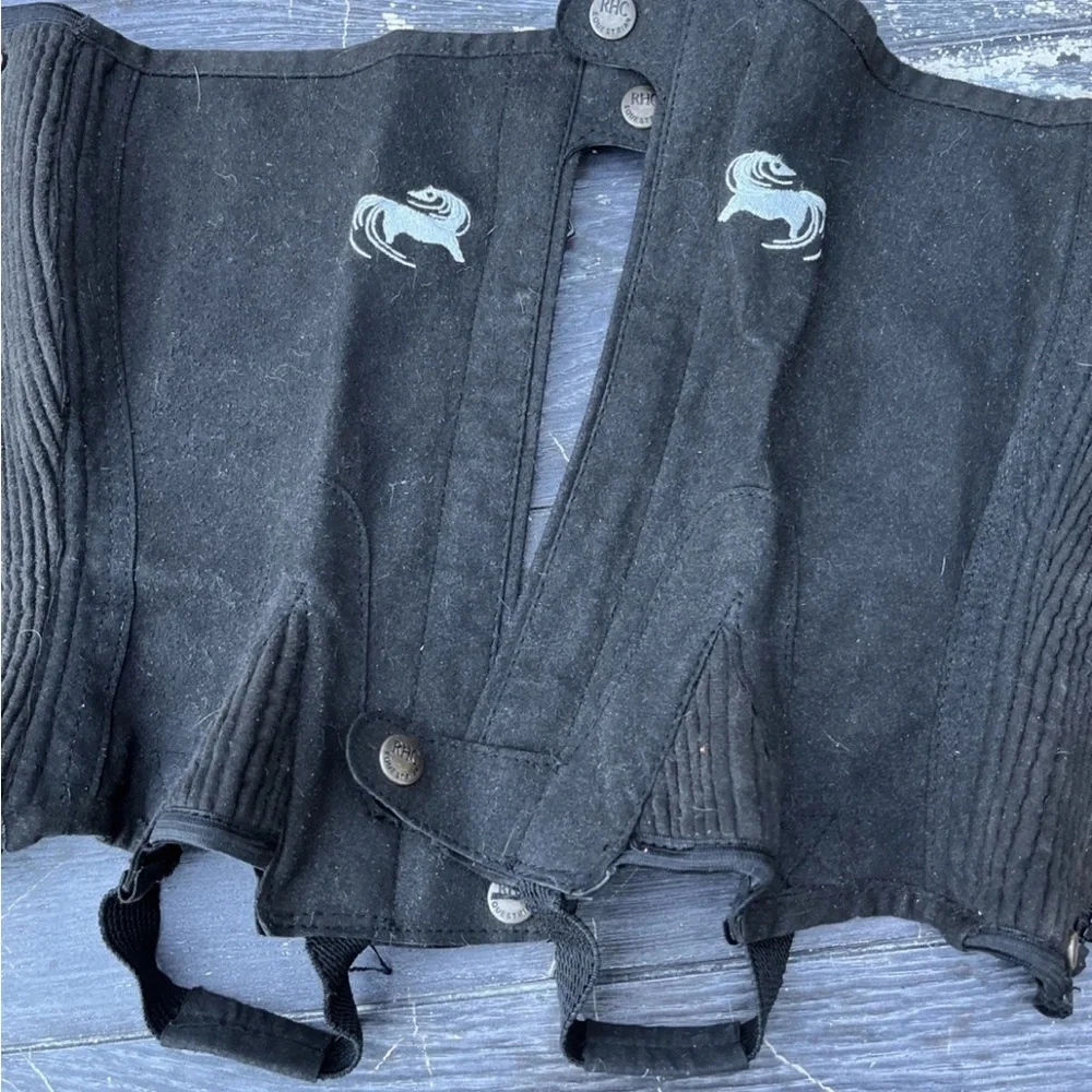 Royal Highness Kids Chaps Riding Horses Black Size 4 - Picture 5 of 5